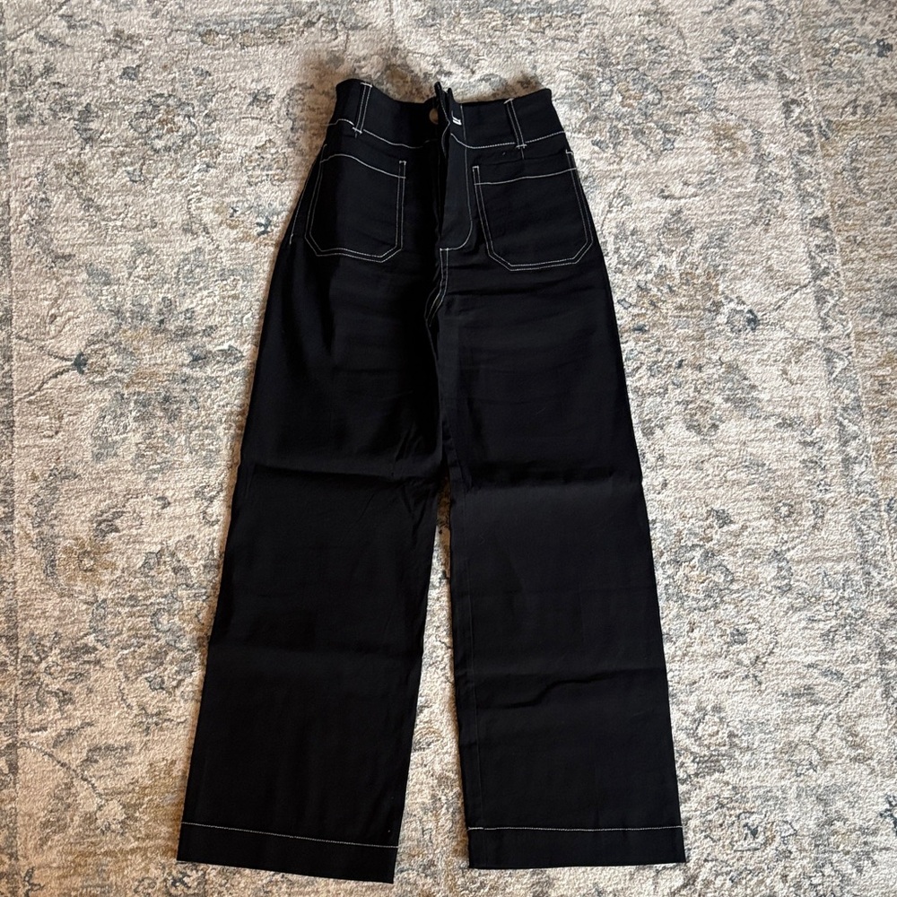 Maeve Magic Fabric Black Cropped Pants